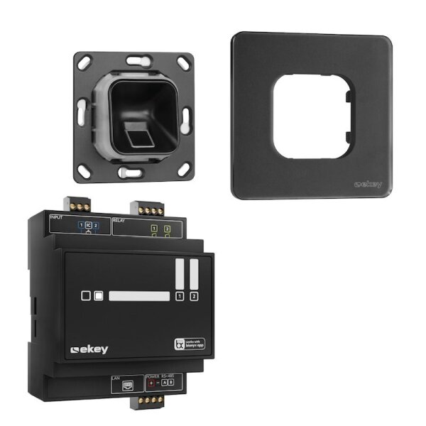 ekey xLine FP Set für UP, Glasrahmen in Schwarz