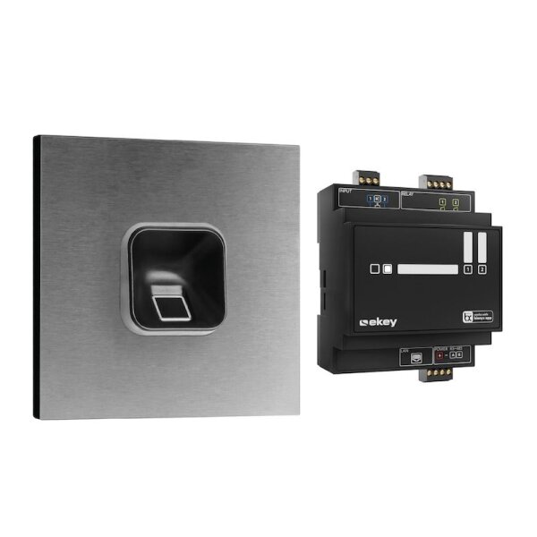 ekey sLine FP Set in Schwarz für Gira 106 V2A