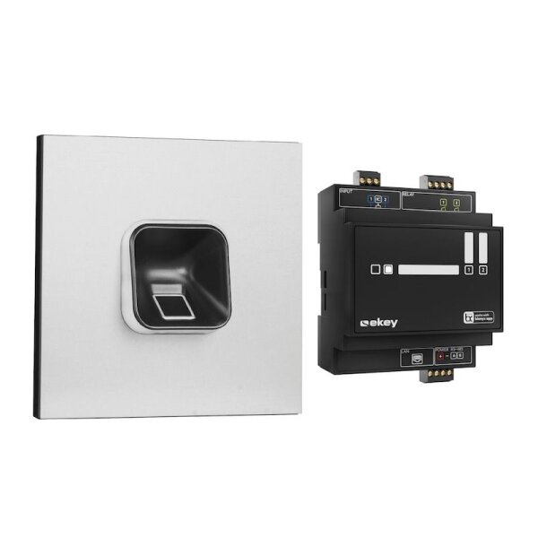 ekey sLine FP Set in Schwarz für Gira 106 Aluminium