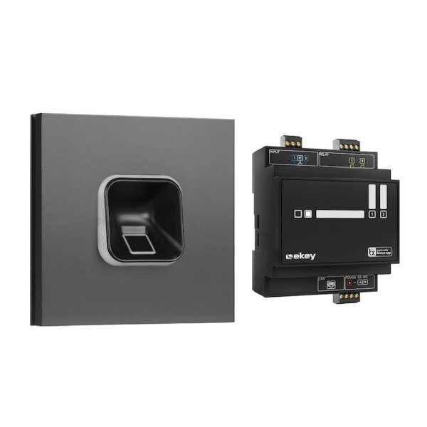 ekey sLine FP Set in Schwarz für Siedle Vario Anthrazitgrau