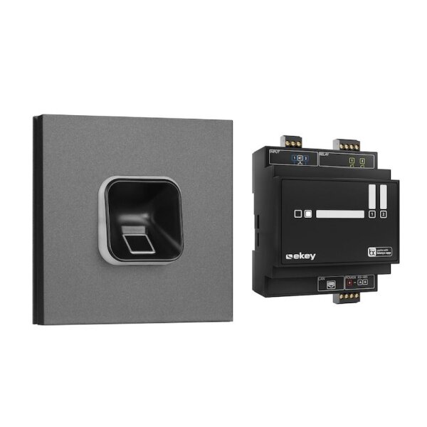 ekey sLine FP Set in Schwarz für Siedle Vario Dunkelgrau-Glimmer