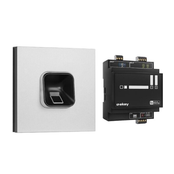ekey sLine FP Set in Schwarz für Siedle Vario Silber-Metallic