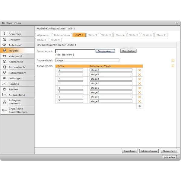Modul "IVR mehrstufig"
