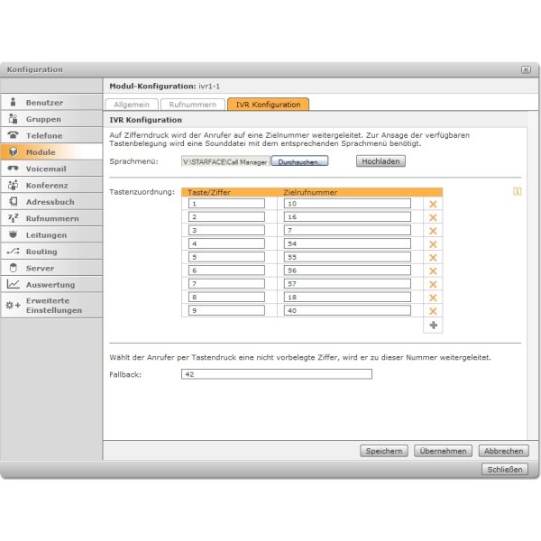 Modul "IVR einstufig"