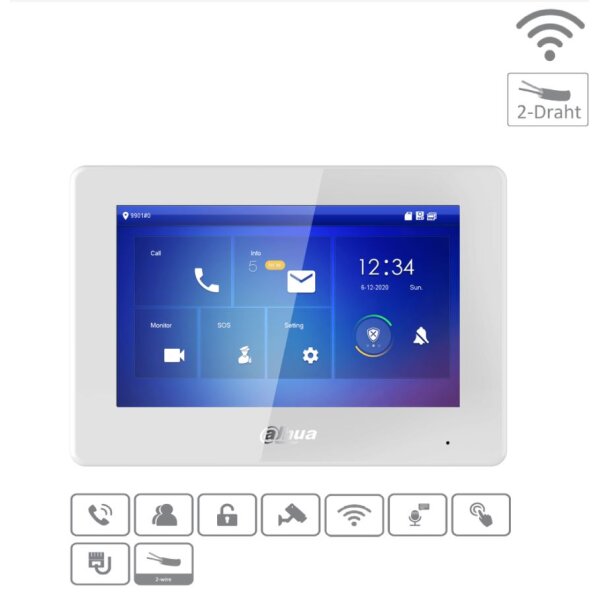 DAHUA DHI-VTH5422HW-W - Monitor - Hybrid - 2-Draht - Wi-Fi - Weiß